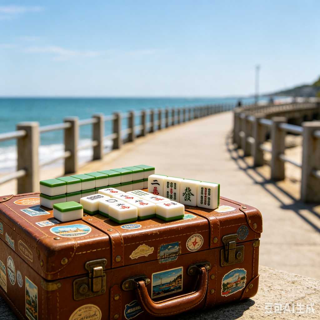 vintage text mahjong set